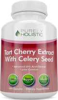 Tart Cherry Capsules with Celery Seed, Uric Acid Support, 3 Month Supply | Premium Montmorency Tart Cherry Extract Capsules, Antioxidant Support for Recovery & Comfort, Non-GMO & Vegetarian, 180 Ct