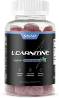 Snap Supplements L-Carnitine Tartrate, 60 Blueberry Sugar-Free Gummies | Amino Acid Supplement for Healthy Exercise Recovery, Metabolism, & Energy, Vegan, 30-Day Supply