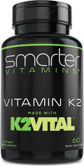 Vitamin K2 MK7 100mcg with K2VITAL for Bone & Heart Support – 60 Softgels | Made with K2VITAL MK-7 and kale powder in convenient liquid softgels for daily vitamin K2 supplementation.