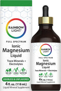 Rainbow Light Ionic Magnesium Liquid | 4 Fl Oz | Trace Mineral Complex + Electrolytes | Odorless & Unflavored | Vegan, Non-GMO & Gluten Free Supplement