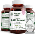 Natural Nutra L-Glutamine Supplements, 500 mg, 50 Capsules | Helps to Promote Optimal Brain Functioning, Supports Digestive Functioning, Improves Muscle Health & Boosts Memory & Focus