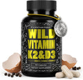 Wild Foods 5000iu Vitamin D3 + K2 | (100mcg Mk7) with Black Pepper Extract, Plant-Based, Non-GMO, Soy & Gluten-Free | Dietary Supplement | Made in USA | 60 Capsules