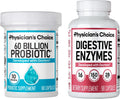 Physician's CHOICE - Optimal Gut Health Bundle: 60 Billion Probiotic 60ct + Digestive Enzymes 90ct for Digestive Comfort and Immune Support