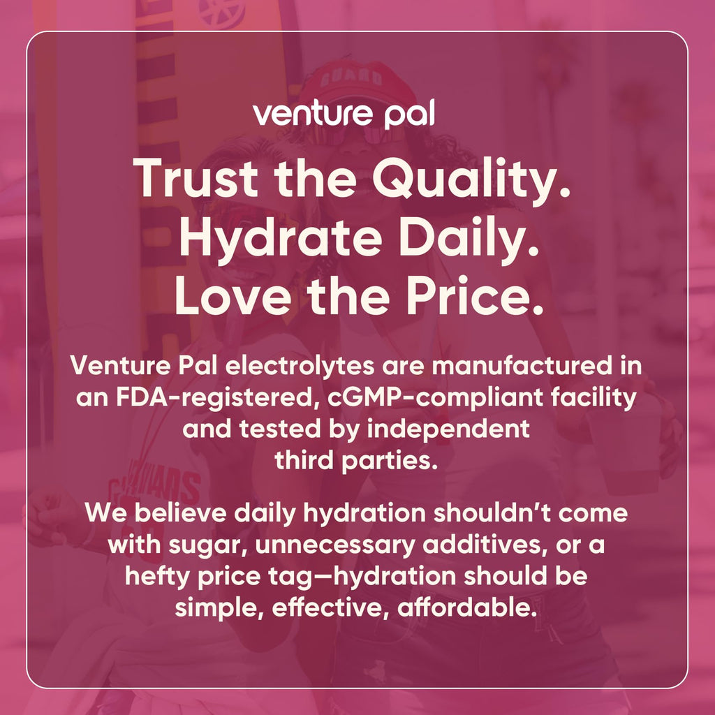 Venture Pal Sugar Free Electrolyte Powder, Liquid Daily IV Hydration Packet | 7 Electrolytes & 5 Vitamins, Electrolytes Dink Mix for Party Recovery & Instantly Hydration, Vegan, Keto-Friendly, 16 Sticks