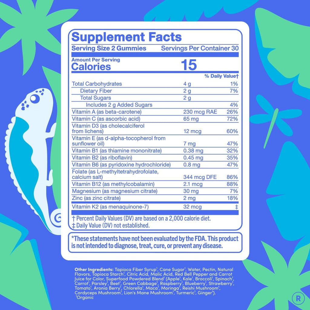 FIRST DAY Teen's Multivitamin, Calming Magnesium & Brain Focus Gummies | Daily Nutrients, Mood, & Focus | Clean Label Project Verified® | Vegan | 30-Day Supply