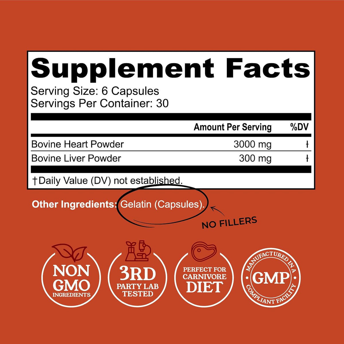Beef Organ Complex + Organic Beef Liver + Grass Fed Heart & Liver Supplements - Organic Nutrient Dense Superfood for Overall Energy, Health, & Wellness - No Fillers, Freeze Dried Supplements