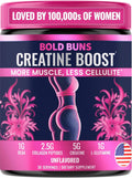 Bold Buns Creatine for Women – Supplement with Collagen & BCAA – Supports Muscle Development, Post-Workout Recovery, Skin Elasticity, Healthy Hair & Nail (30 Servings, Unflavored)