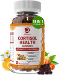 Lukaree Cortisol Supplements for Women & Men, 15 in 1 Cortisol Reducer Manager, Cortisol Calm Gummies with Ashwagandha, Magnesium, L-theanine, GABA - for Mood, Focus, Sleep - Vegan Sugar Free, 60 Ct.