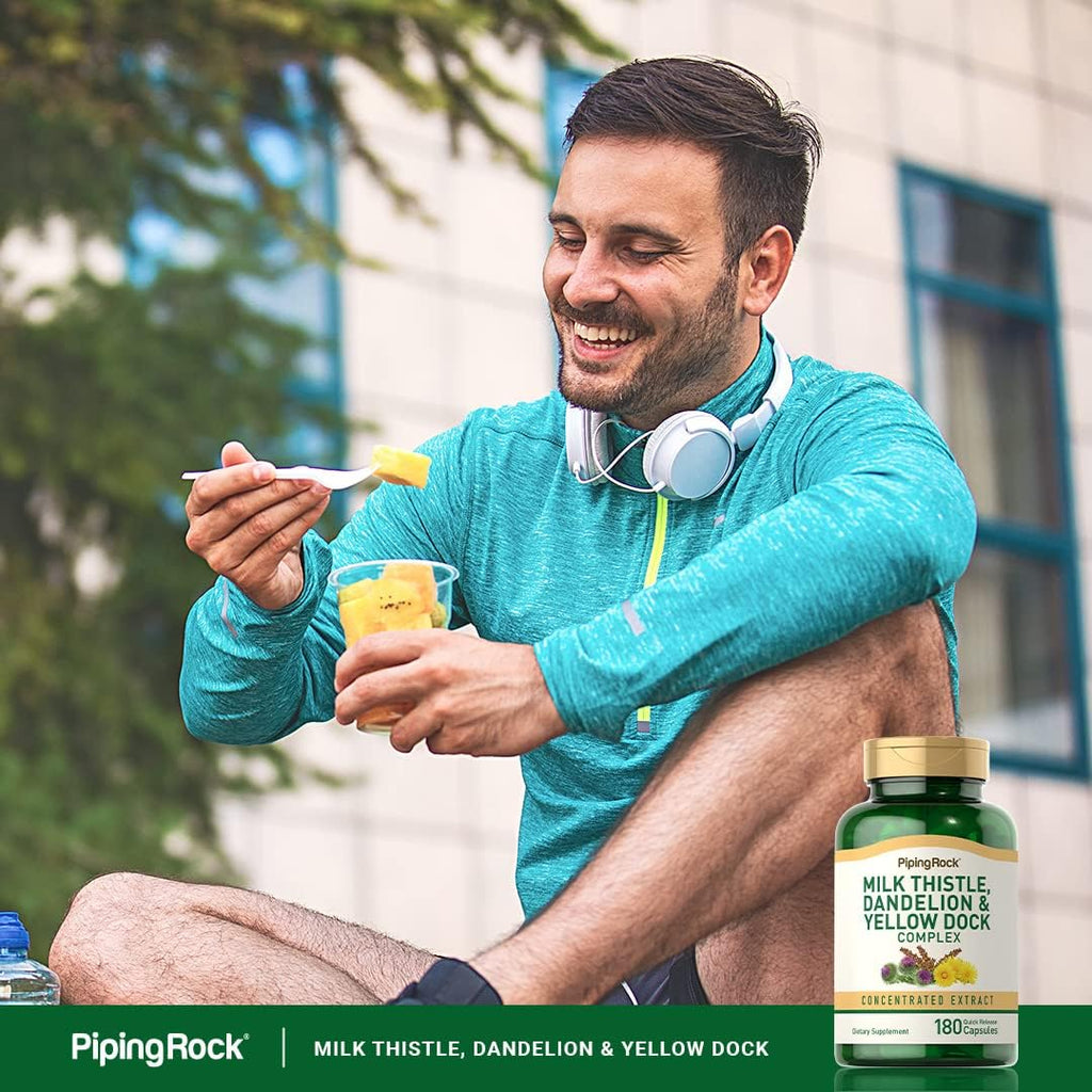 Piping Rock Milk Thistle, Dandelion & Yellow Dock | 180 Capsules | Concentrated Extract Complex | Non-GMO, Gluten Free Supplement