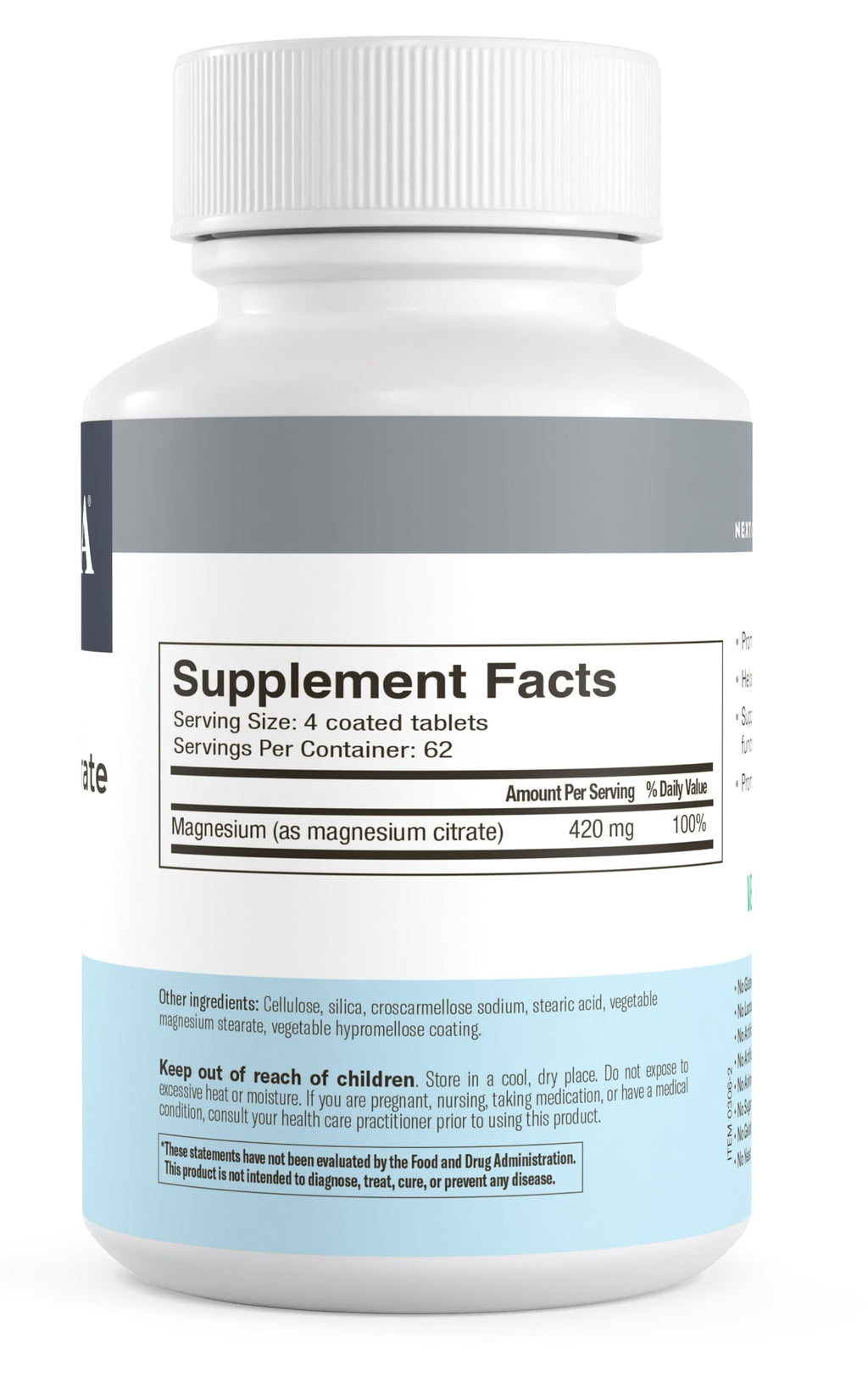 FREEDA Magnesium Citrate Powder for Bone, Joint, & Muscle Support 100 Count | Supports Nerve Health, Relaxation, Sleep, Metabolism, & Digestive Function – Kosher, Vegan, Gluten-Free, Made in USA