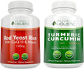 Red Yeast Rice 1200mg & Niacin + Organic Turmeric Curcumin 700mg & Bioperine Providing 95% Curcuminoids - 240 Vegetarian Capsules