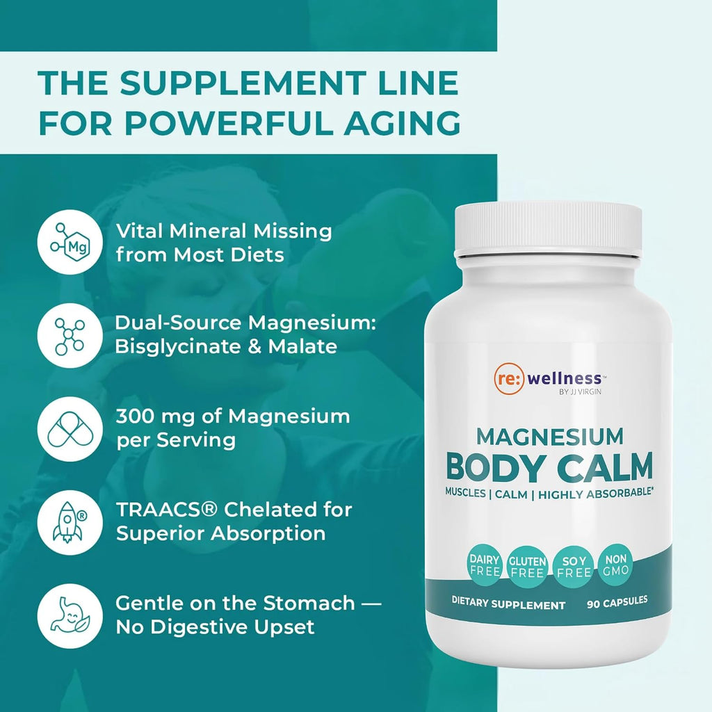 Reignite Wellness by JJ Virgin Evening Essentials Bundle | Sleep Candy, 60 Tablets + Magnesium Body Calm, 120 Capsules