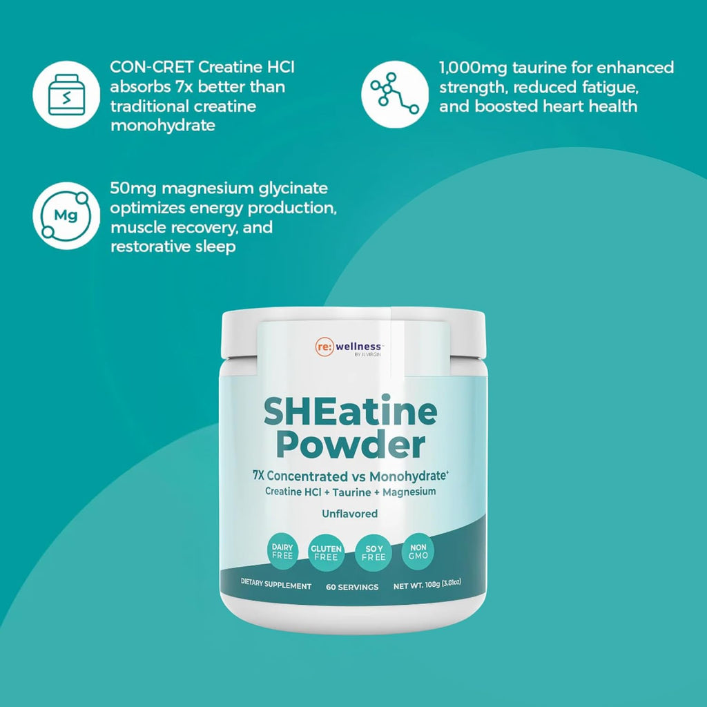 Reignite Wellness by JJ Virgin SHEatine Powder (Unflavored), ElectroReplenish, and Bone Broth All-in-One Shake (Chocolate)