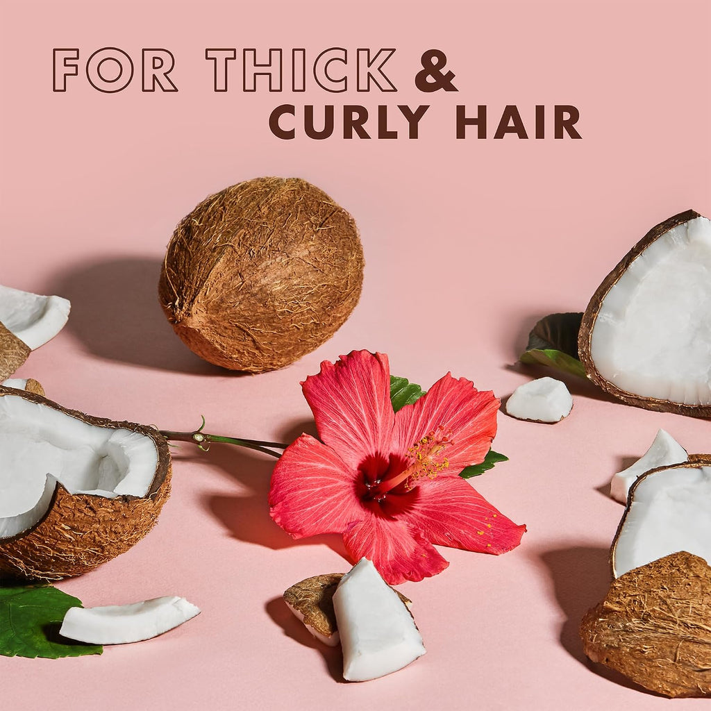 SheaMoisture Coconut & Hibiscus Curl & Shine Shampoo & Conditioner for Bouncy Curls, Frizz Control, 16 Oz Ea
