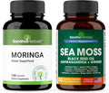 SANDHUHERBALS Moringa & Sea Moss Capsules Supplements for Women & Men | Supports Immune & Digestive Health