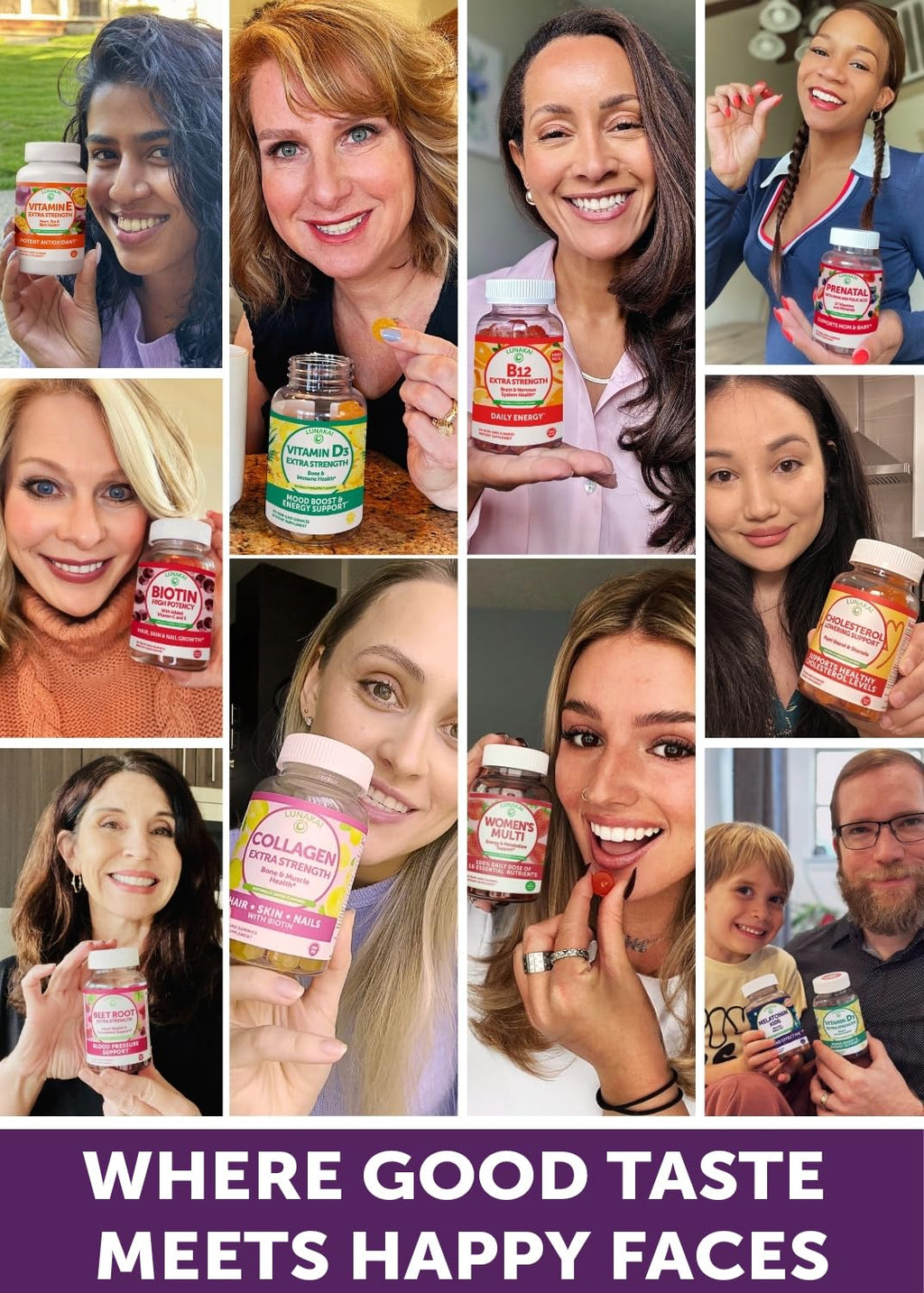 Lunakai USA Made 50 Plus Women's Multivitamin Gummies - Delicious Formula Enhanced with Essential Vitamins & Minerals for Health & Vitality - 60ct
