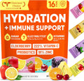 Venture Pal Sugar Free Hydration Packets+Immune-Liquid Daily IV Drink Mix | Electrolyte Powder with 7 Electrolytes & 6 Vitamins, Probiotics + Elderberry | Non-GMO, Keto Friendly, Vegan | 16 Sticks