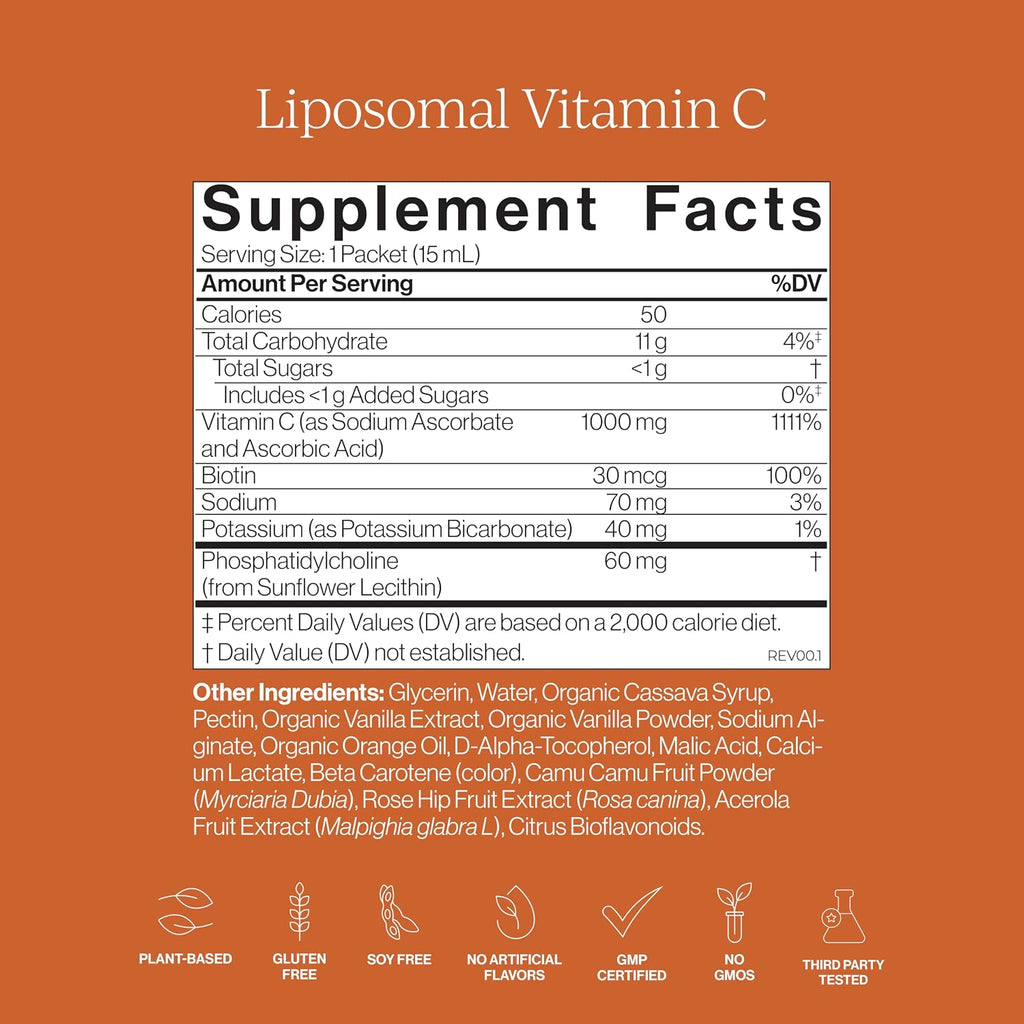 CYMBIOTIKA Liposomal Vitamin C 1000mg with Biotin for Skin