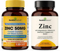 SANDHUHERBALS Zinc 50mg Bundle with Zinc 30mg Vitamin D3, Magnesium, Selenium, Vitamin B6, B7 (Biotin), Copper | Supports Immune, Skin, Hair & Nails Health