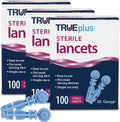 TRUEplus Single-Use Sterile Lancets Bundle, 28G, 300 Pack | Blood Lancets (Sterile, 28G, 4 cm total length) and TRUEplus Log Book, Supplies for Blood Glucose Testing at Home