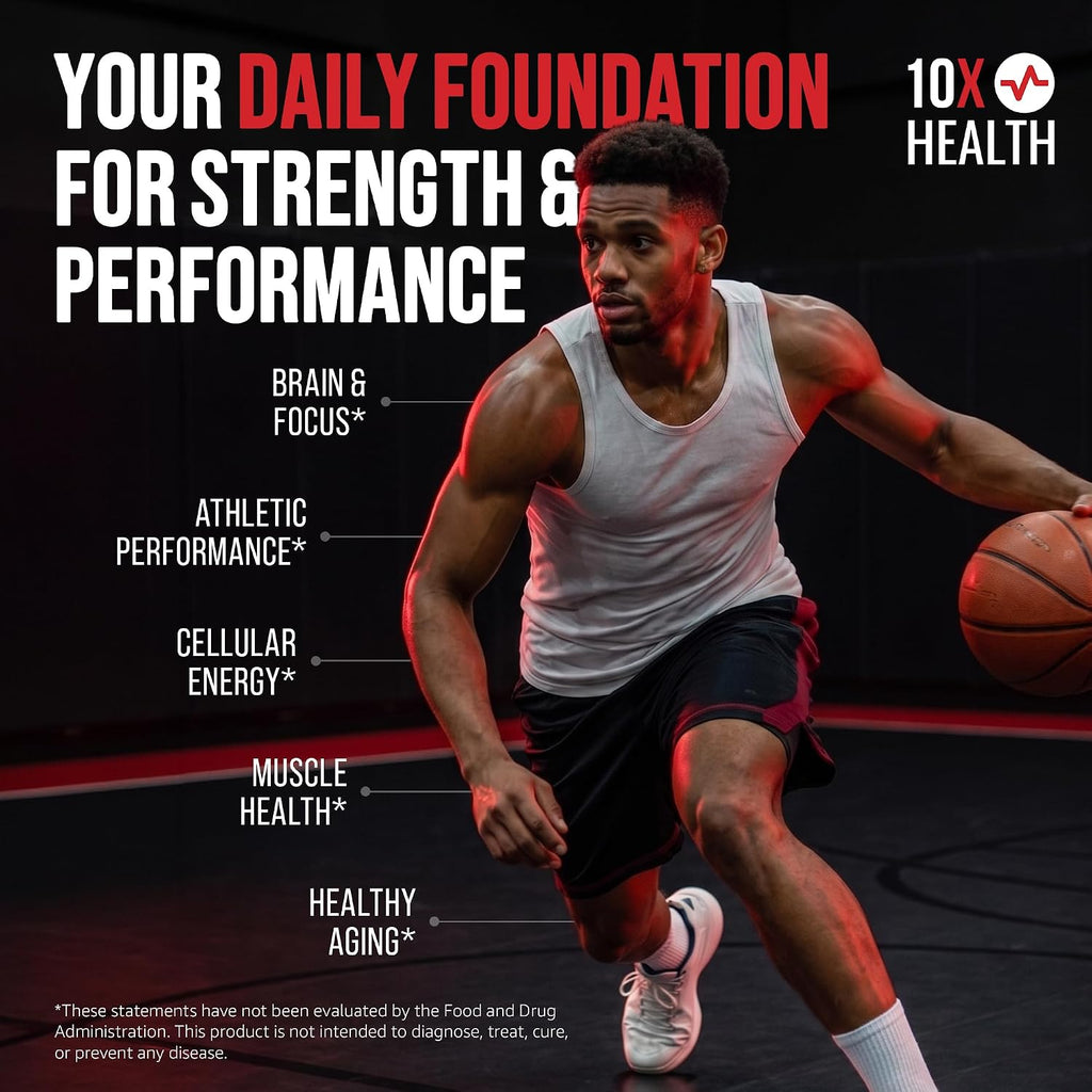 10X Creatine Monohydrate Powder - Micronized Creatine Supplement for Strength, Recovery & Cognitive Performance Support - Vegan, Unflavored, 60 Servings