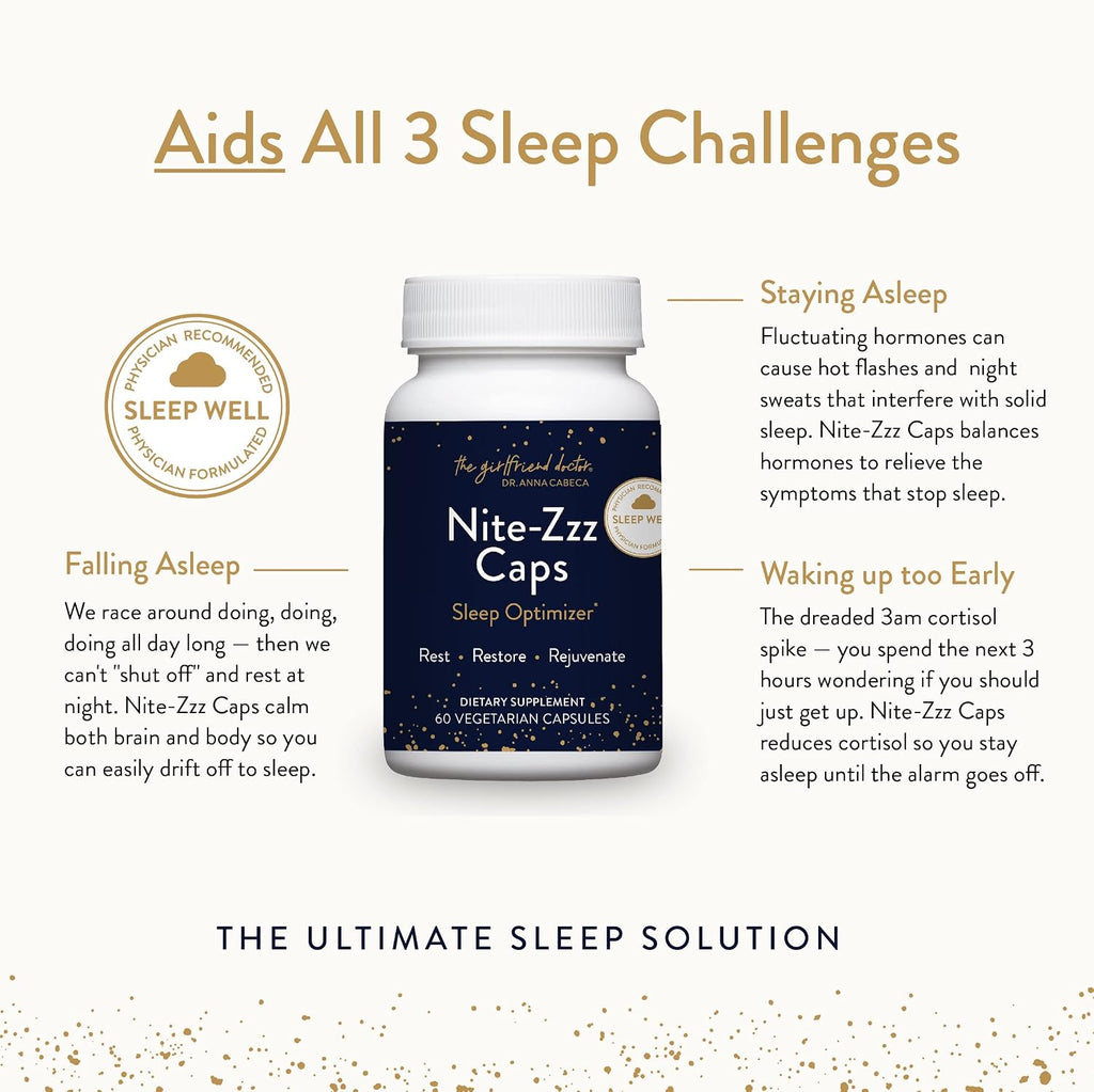 VIDAPURA Nite-Zzz Sleep Support by Dr. Anna Cabeca – Melatonin-Free Herbal Formula with Magnesium & L-Theanine – Supports Relaxation & Restful Sleep – 60 Capsules | Melatonin-Free Herbal Formula with Magnesium & L-Theanine – Supports Relaxation & Restful