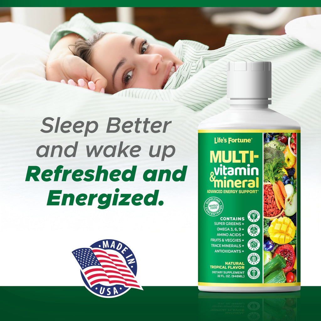 Life’s Fortune Liquid Multivitamin for Adults and Seniors – Fast Absorption Vitamins and Minerals with 90+ Nutrients for Energy and Immune Support – Easy to Digest, Sugar Free, Tropical Flavor, 32 oz
