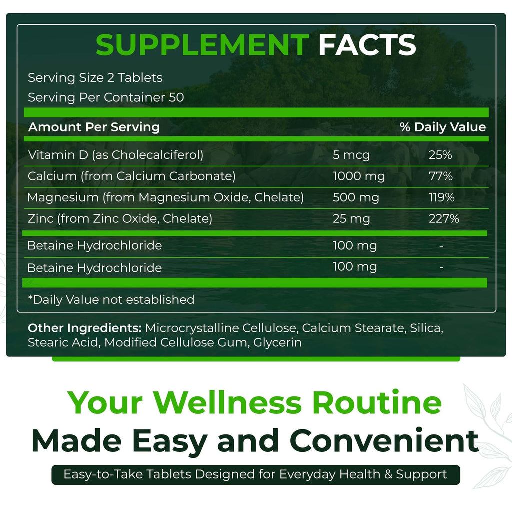 Natural Nutra Calcium Magnesium Zinc (Cal-Mag Zinc) with Vitamin D3,100 | Bone, Teeth, Muscle & Nerve Support, Gluten Free, Sugar Free