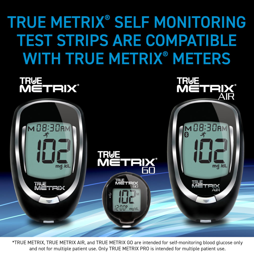 TRUE METRIX Glucose Test Strips 100 Count, TRUEplus 30G Lancets 100 Count | Blood Glucose Test Strips and Lancets, Compatible with TRUE METRIX Family of Self Monitoring Blood Glucose Meters