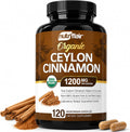 NutriFlair Organic Ceylon Cinnamon Supplement 1200mg, 120 Capsules - USDA Certified - Non-GMO, Gluten Free Powder, Antioxidant Pills