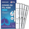 INDICAID COVID-19/Flu A+B 3-in-1 Antigen Test, Covid Flu Test Combo, 5 Tests, Accurate Results in 10 Minutes - Made in USA, Easy to Use at Home, School, Working Place, and when Traveling- FSA/HSA Eligible