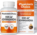 Physician's CHOICE KSM-66 Ashwagandha Root Extract 1,000mg, Organic, 60ct | Stress, Mood & Athletic Support, 5% Withanolides with Black Pepper Extract for Maximum Absorption, Vegan