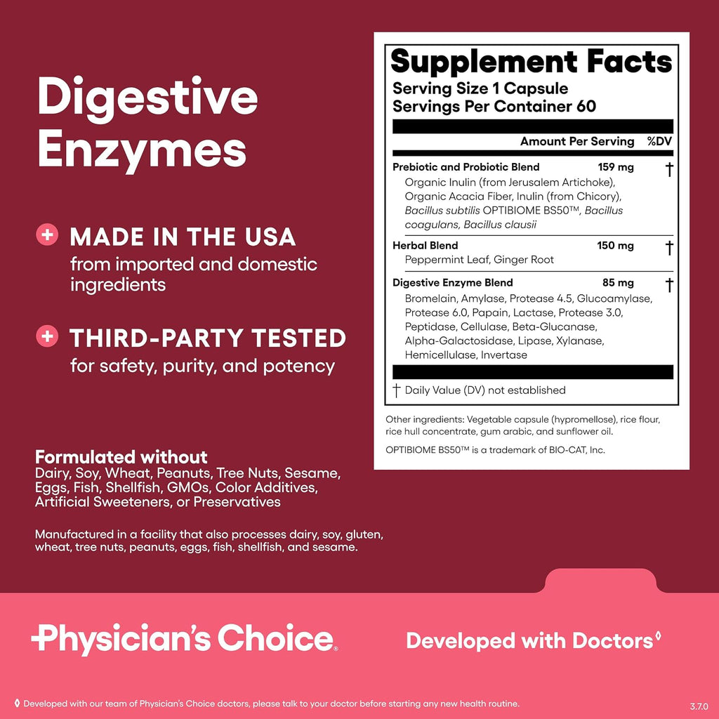 Physician's CHOICE Gut Guardian Bundle: Advanced Bloating & Digestion Support with 60 Billion Probiotic, Digestive Enzymes & Bloat + Gas Probiotic - Daily Gut Health Support for Women and Men
