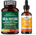Sea Moss 60 Capsules & Liquid Zinc Ionic Drops Supplement 4 fl oz | Supplement for Men & Women| Made in USA