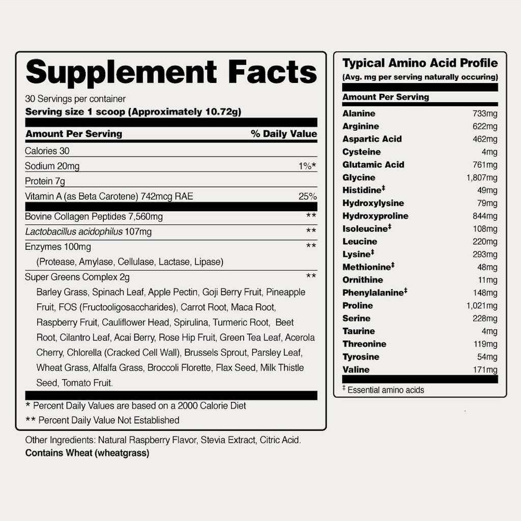 Snap Supplements Super Greens Powder with Collagen Peptides, 11.34 oz | 26 Fruits and Vegetables, Grass Fed, Non-GMO Daily Greens for Hair, Skin, Nails & Joint Support, 30 Servings, 1 Month Supply