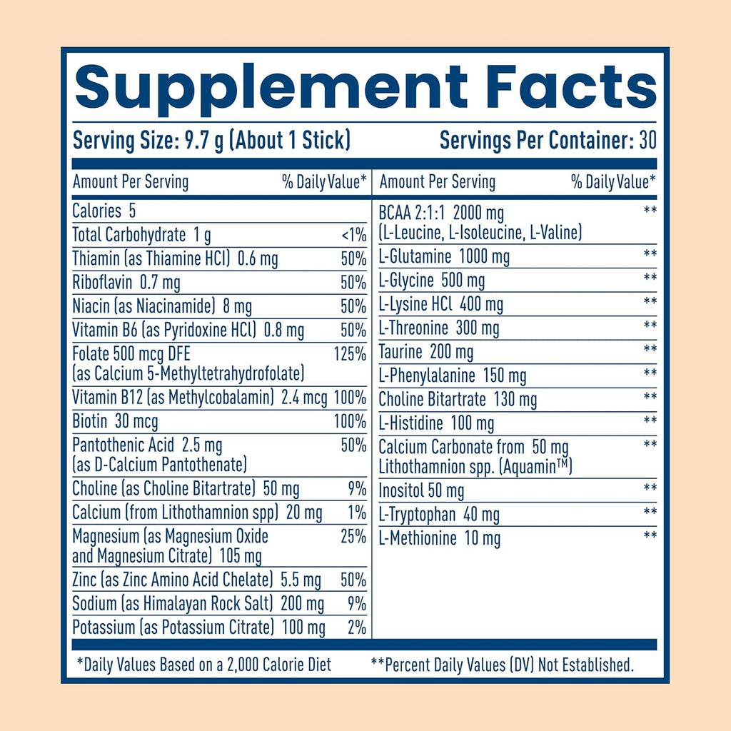 NativePath Hydrate Electrolyte Stick Packs, Tangerine, 30 Count | Single-Serve Sticks, 14 Vitamins & Minerals, 9 Aminos & 2000mg BCAAs, Zero Sugar, Hydration, Keto