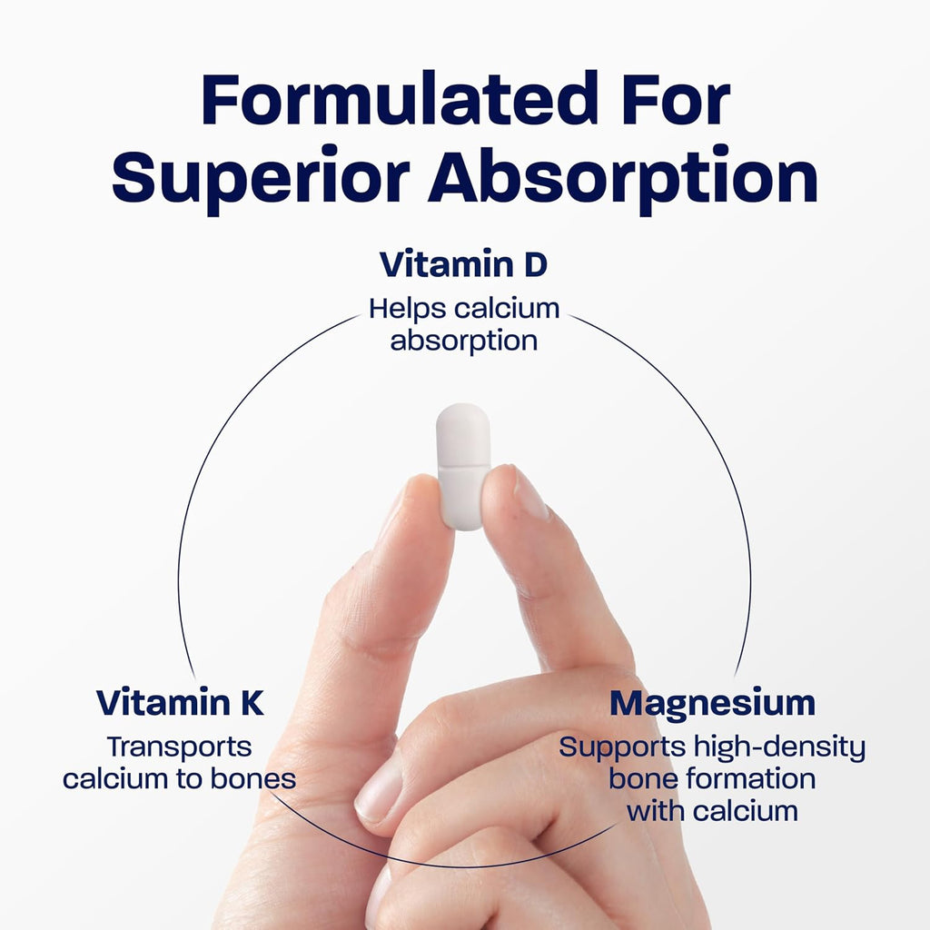 BONE SCIENCE Primeheight Bone & Growth Support with Calcium, Vitamin D3, K2, Magnesium, Zinc - Nutrient-Based Vegan Immune Formula, Non-GMO, 120 Tablets - PrimeBioHealth - canada supplements