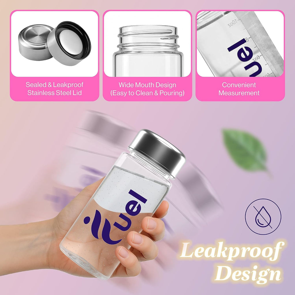 Fuel Protein Shaker Bottle with Metal Lid, Sports Water Bottle, Leak Proof Plastic Water Bottles BPA Free, Reusable, Dishwasher Safe, Perfect for Travel, School, Outdoors, Gym and Fitness Sports - PrimeBioHealth - canada supplements