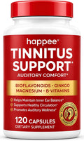 Happee Tinnitus Supplement for Ringing Ears, Bioflavonoids & Ginkgo, 120ct | Flavonoids Plus Essential Nutrient, Daily Support for Inner Ear Health & Microcirculation, NO Dyes, Clean Label - PrimeBioHealth - canada supplements