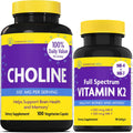 InnovixLabs Choline & Vitamin K2 Bundle Choline Bitartrate 550mg (100 Capsules) Full Spectrum Vitamin K2 (90 Softgels). Supports Memory, Mood, Brain Health & Boost Cognitive.* - PrimeBioHealth - canada supplements