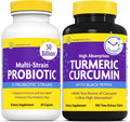 InnovixLabs Multi Probiotic & Curcumin Bundle Multi-Strain Probiotic (60 Time-Release Capsules) Turmeric Curcumin (100 Time-Release Tablets). Supports Gut and Immune Health. * - PrimeBioHealth - canada supplements