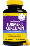 InnovixLabs Turmeric Curcumin with Black Pepper Extract - High Absorption Turmeric and Curcumin Supplements with BioPerine, C3 Reduct & Curcumin C3 Complex - 100 Time Release Tablets - PrimeBioHealth - canada supplements
