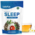 Lulutox Sleep Tea, Cortisol Calming Tea with Chamomile, Lavender, Valerian Root & Saffron, Stress Relief & Anxiety Bedtime Tea for Deep Sleep & Hormone Balance, 28 Caffeine Free Pyramid Tea Bags - PrimeBioHealth - canada supplements