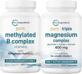 Micro Ingredients Pure Methylated B Complex & Pure Triple Magnesium 400mg Capsules | 2 Pack Bundle | Glycinate, Malate, B12, Thiamin, Fat Soluble Vitamin C, & More | Clean Ingredients Without Fillers - PrimeBioHealth - canada supplements