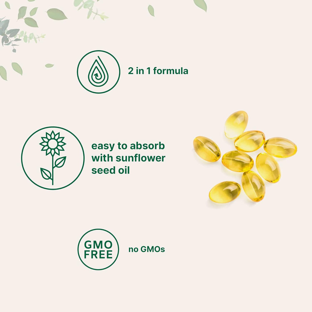 Micro Ingredients Vitamin D3 5,000iu + K2 100mcg Softgels & Pure Triple Magnesium Complex 400mg Capsules | 2 Pack Bundle | Essential D & K Sunshine Vitamins | Glycinate, Malate, & Taurate Forms - PrimeBioHealth - canada supplements