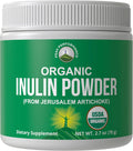 Peak Performance Organic Inulin Powder Natural Prebiotic Fiber for Gut Health. USDA Organic Raw Plant Based Vegan Prebiotics FOS Supplement from Jerusalem Artichoke - PrimeBioHealth - canada supplements