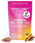 Pink Stork Organic Hormone Balance Tea for Women, Cinnamon, 30 Servings | Red Raspberry Leaf & Chasteberry (Vitex), Organic Herbal Tea, PMS, Menstrual Cycle + Perimenopause Support - PrimeBioHealth - canada supplements