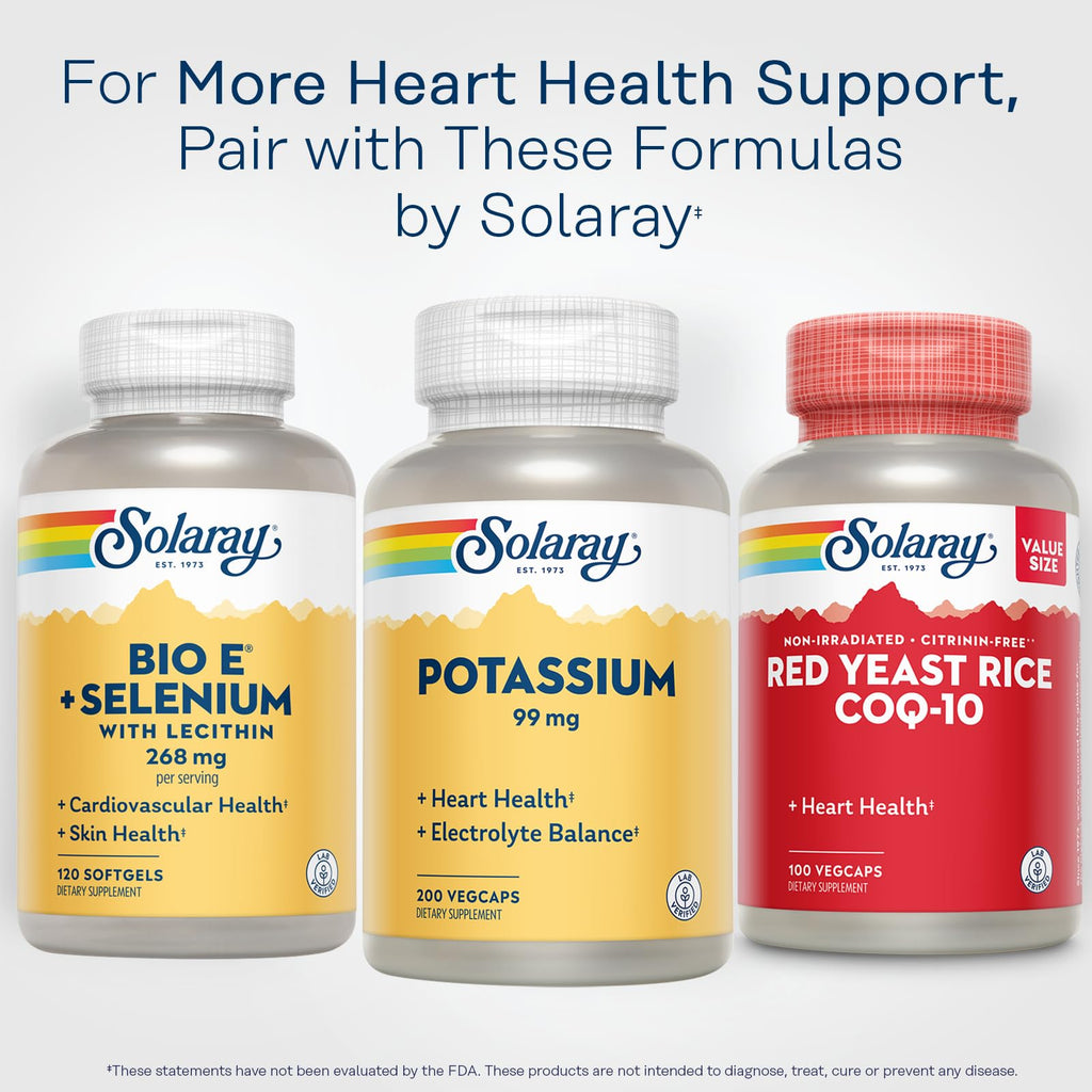 SOLARAY Potassium 99 mg - Electrolyte Balance Formula - Potassium Supplement for Electrolytes, Vascular and Heart Health Support, Lab Verified, 200 Servings, 200 VegCaps - PrimeBioHealth - canada supplements