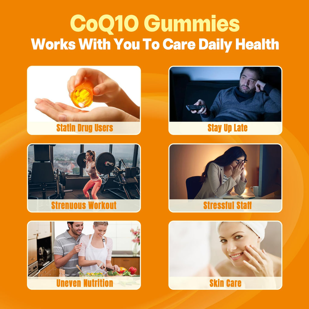 Sugar-Free CoQ10-250mg / 500mg Filled Gummies - Plus Omega-3, EPA + DHA, B3 & Zinc - Ultra Co Q-10 Supplements for Hear-t Health, Cellular Energy, Antioxidant Support, Up to 60 Day Supply, Vegan 60Cts - PrimeBioHealth - canada supplements