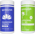UpNourish Magnesium Citrate 1120mg and Liposomal Vitamin D3 5000IU K2 100mcg Bundle - PrimeBioHealth - canada supplements